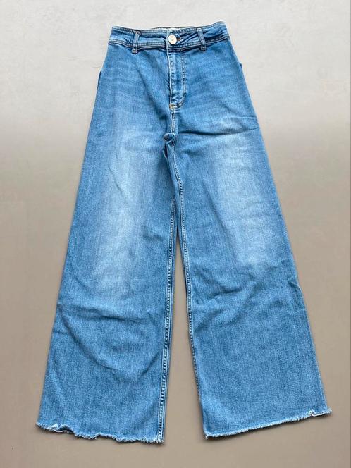 Broek jeans blauw wide leg Zara 164-170 (34), Kinderen en Baby's, Kinderkleding | Maat 170, Zo goed als nieuw, Meisje, Broek, Ophalen of Verzenden