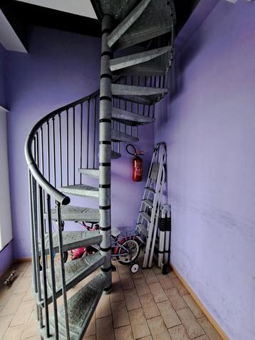 Escalier en colimaçon métallique de 300 cm de haut