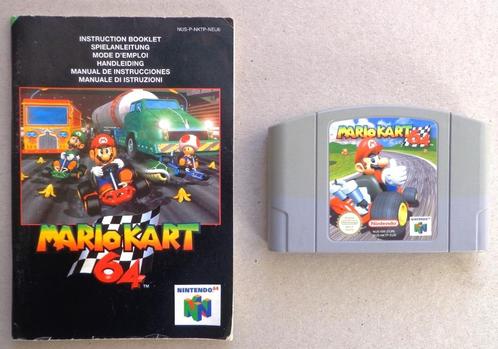 Mario Kart 64 voor de Nintendo 64 + boekje, Consoles de jeu & Jeux vidéo, Jeux | Nintendo 64, Utilisé, Enlèvement ou Envoi
