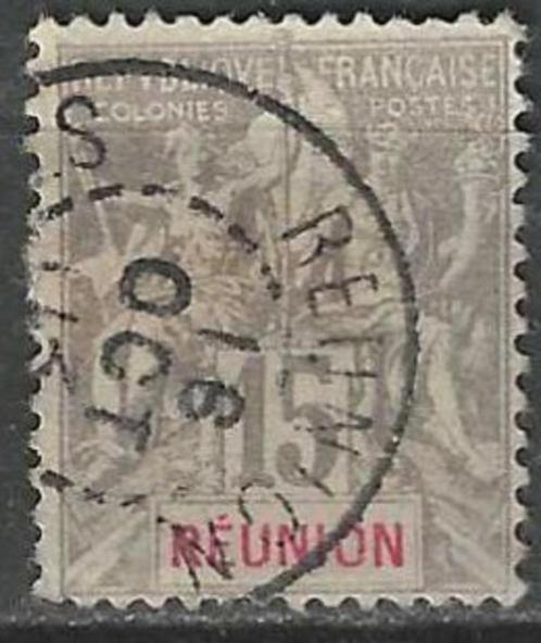 Reunion 1900/1905 - Yvert 48 - 15 c. Rode opdruk (ST), Timbres & Monnaies, Timbres | Afrique, Affranchi, Autres pays, Envoi
