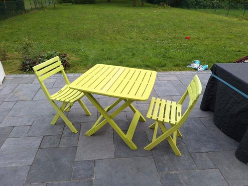 Table + 2 chaises, Jardin & Terrasse, Ensembles de jardin, Utilisé, Enlèvement