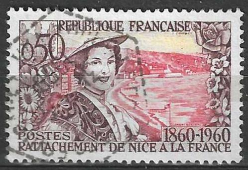 Frankrijk 1960 - Yvert 1247 - Vrouw uit Nice en plage (ST), Postzegels en Munten, Postzegels | Europa | Frankrijk, Gestempeld