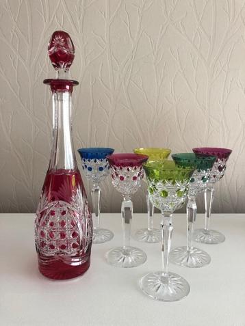 Val Saint Lambert- Val- carafe avec 6 verres comme neuve - V