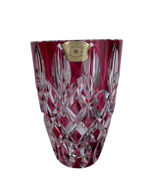 Vase en Cristal Massif Signé Val Saint Lambert, Antiquités & Art, Antiquités | Verre & Cristal, Enlèvement ou Envoi