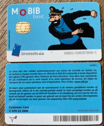 Set complet de 5 cartes mobib Tintin Rare éditées en 2016