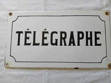 Ancienne plaque émaillée "Télégraphe"