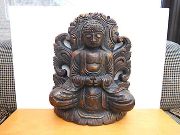 Statue de Bouddha en bois/43 x 33 cm