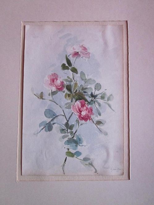 Belles aquarelles Fleurs 1900 décoration dessin Redouté, Antiquités & Art, Art | Dessins & Photographie, Enlèvement ou Envoi
