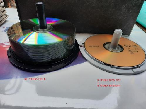 80 CD et DVD vides neufs, jamais utilisés, partiellement enc, Informatique & Logiciels, Disques enregistrables, Neuf, Dvd, Réinscriptible