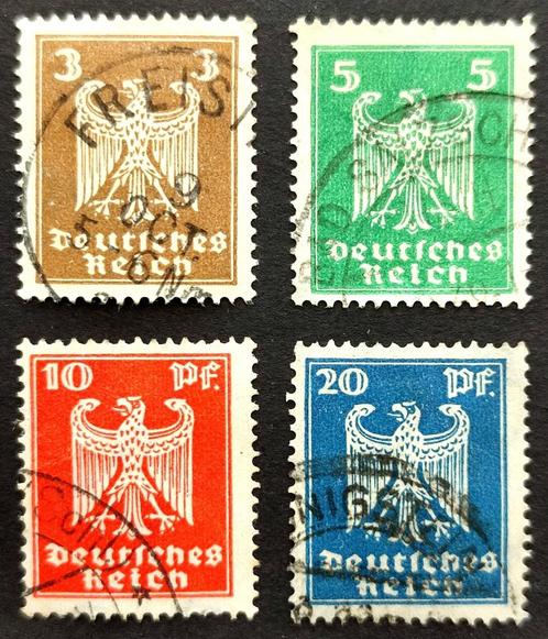 Weimar: 4X Neuer Reichsadler 1924, Postzegels en Munten, Postzegels | Europa | Duitsland, Gestempeld, Overige periodes, Ophalen of Verzenden