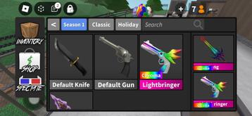 Roblox MM2 weapons/wapens