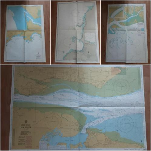 lot zeekaarten met vaarroutes (3), Verzamelen, Scheepvaart, Gebruikt, Kaart, Foto of Prent, Ophalen of Verzenden