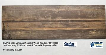 Pvc click Toasted Wood 5mm dik 0,70 €15,95m2 Horeca gebruik 