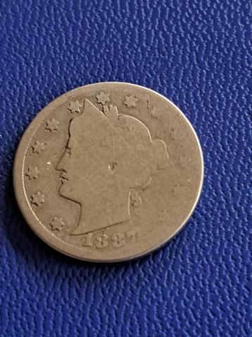1887 USA 5 cents