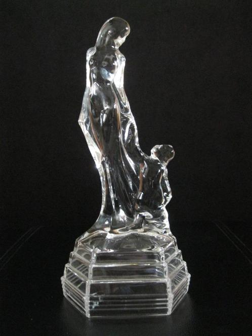 Dame & kind gemaakt uit glas of kristal 26cm, Antiquités & Art, Antiquités | Verre & Cristal, Enlèvement