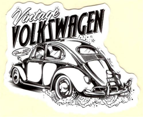 Vintage Volkswagen sticker #7, Autos : Divers, Autocollants de voiture, Envoi