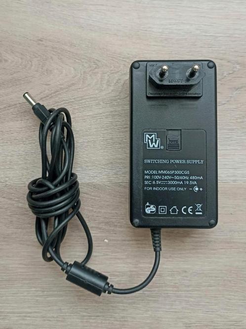 6.5V 3000mA 19.5VA Laptop Adapter MW switching mm065p300cgs, Computers en Software, Laptop-opladers, Ophalen of Verzenden