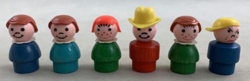 Ensemble de 6 figurines vintage en bois Little People de Fis, Enfants & Bébés, Jouets | Fisher-Price, Utilisé, Enlèvement ou Envoi
