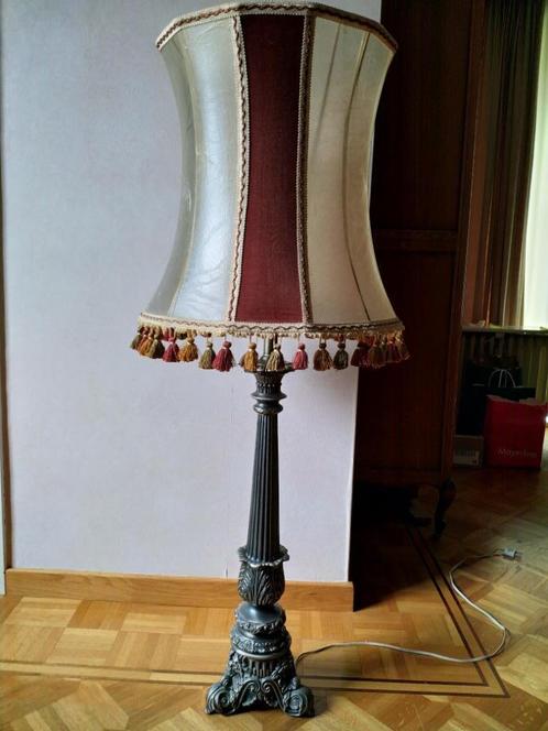 Lampenkap tinnen voet barokke stijl 115cm hoog, Maison & Meubles, Lampes | Abat-jour, Comme neuf, 50 cm ou plus, Autres formes