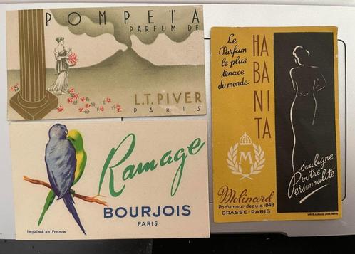 Cartes parfumées/publicité parfum Molinard, Bourjois, Piver, Collections, Collections Autre, Utilisé, Enlèvement ou Envoi