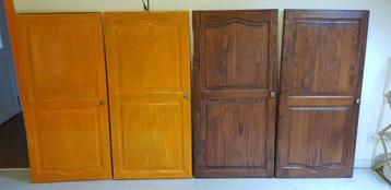 4 portes d'armoire en vrai bois