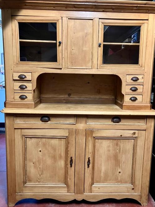 Vintage keukenkast in hout, Huis en Inrichting, Kasten | Buffetkasten, Gebruikt, 150 tot 200 cm, 150 tot 200 cm, 25 tot 50 cm