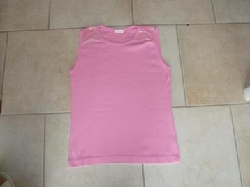 roze t-shirt zonder mouwen maat 158