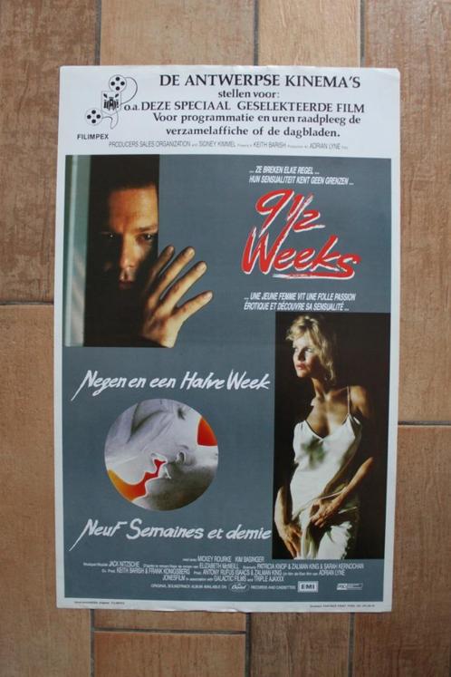 filmaffiche 9 1/2 Weeks Kim Basinger 1986 filmposter, Collections, Posters & Affiches, Comme neuf, Cinéma et TV, A1 jusqu'à A3