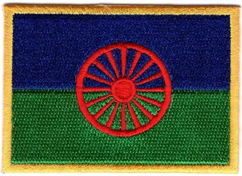 Roma Zigeuner vlag stoffen opstrijk patch embleem #1, Collections, Vêtements & Patrons, Neuf, Envoi