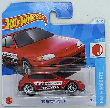 Hotwheels 92 Honda Civic EG (rood)