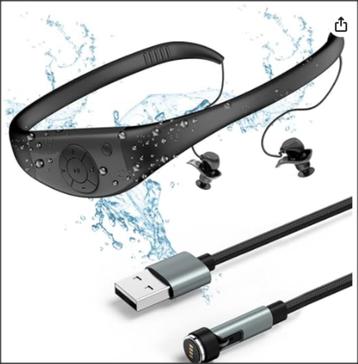 Tayogo W16 MP3-speler, waterdichte zwem/sport hoofdtelefoon