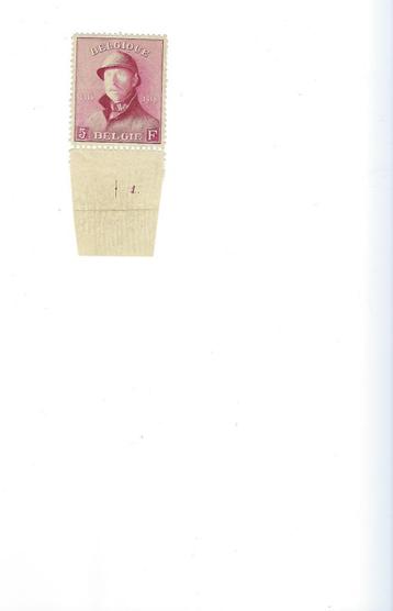 Belg. postzegels: nr 177 Kon. Albert I : 5 BEF Toppostzegel 