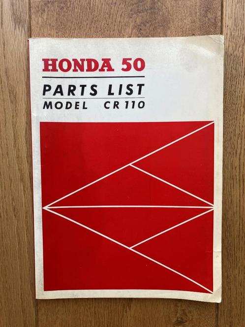 Liste des pièces d'origine Honda CR110 - Très rare, Motos, Modes d'emploi & Notices d'utilisation, Honda, Enlèvement ou Envoi