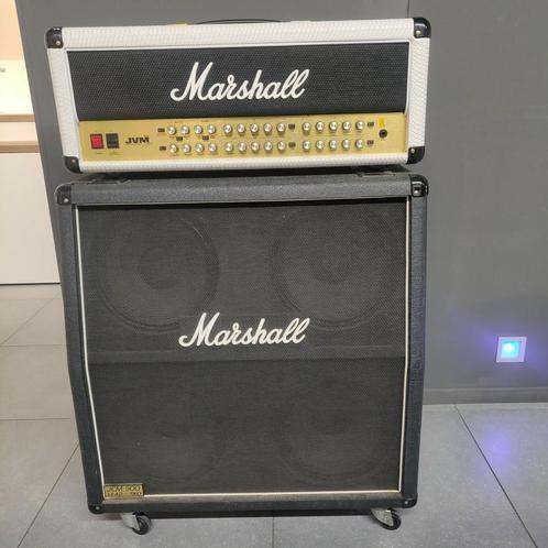 Marshall JVM 410 H met footswitch en cab, Musique & Instruments, Amplis | Basse & Guitare, Utilisé, 50 à 100 watts, Enlèvement ou Envoi