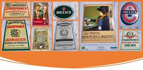 Differentes plaques métaliques de marque de bière, Collections, Marques & Objets publicitaires, Comme neuf, Panneau publicitaire
