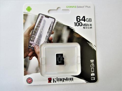 Kingston micro SD kaart 64GB nieuw, Audio, Tv en Foto, Foto | Geheugenkaarten, Nieuw, MicroSDXC, 64 GB, Smartphone, Ophalen of Verzenden