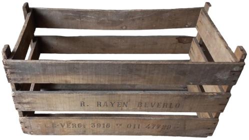 grote oude fruitkist "R. Rayen Beverlo"., Antiquités & Art, Curiosités & Brocante, Enlèvement