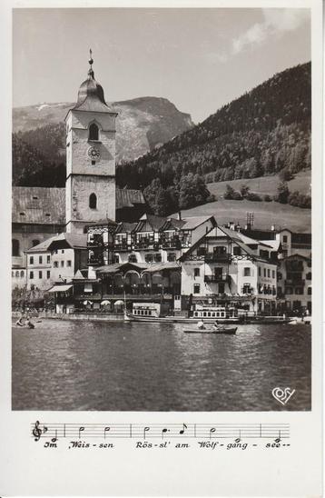 Carte postale ancienne : Hotel Im Weissen Rössl am Wolfgangs