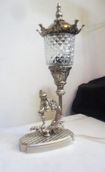 Lampe de table Art-Nouveau en cristal argenté H 40 ✨😍🤗💑🎁