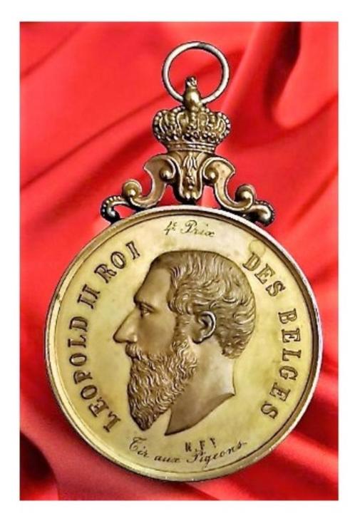Bronze ~ Médaille avec couronne 🥉Léopold II Roi des Belges, Antiquités & Art, Antiquités | Bronze & Cuivre, Bronze, Enlèvement ou Envoi