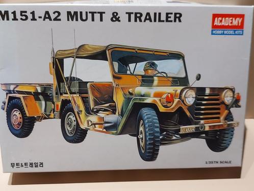 Academy (1326): Ford M151-A2 Mutt & Trailer op 1/35, Hobby en Vrije tijd, Modelbouw | Auto's en Voertuigen, Zo goed als nieuw