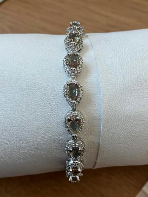 Zilveren kleurveranderende zultaniet armband  ., Bijoux, Sacs & Beauté, Bracelets, Neuf, Argent, Rouge, Avec pierre précieuse