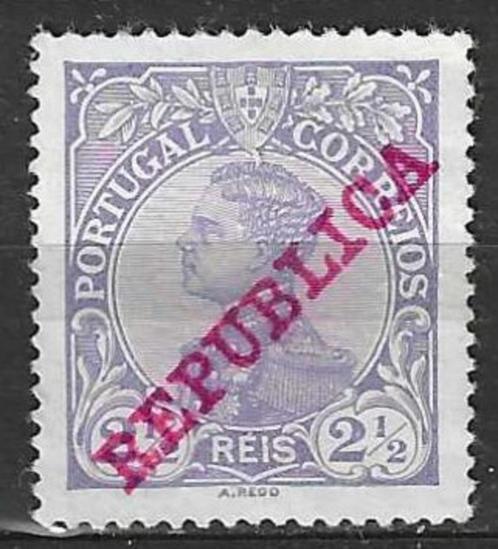 Portugal 1910 - Yvert 168 - Emmanuel II met opdruk (ZG), Timbres & Monnaies, Timbres | Europe | Autre, Non oblitéré, Portugal