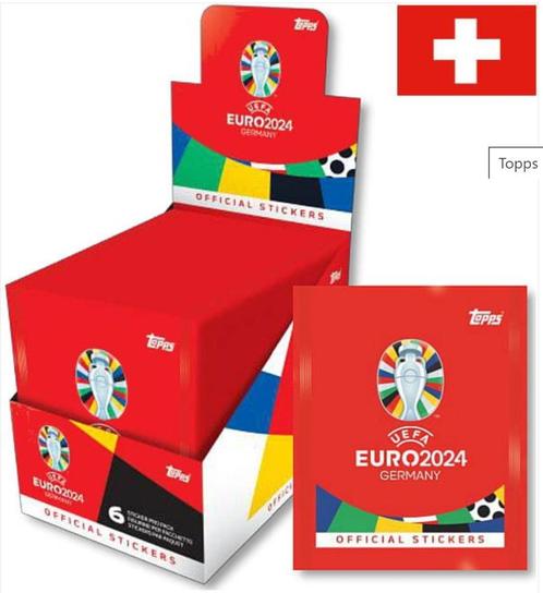 Topps EURO 2024 StickerBox With 100 Packets - SWISS EDITION, Hobby en Vrije tijd, Stickers en Plaatjes, Nieuw, Meerdere stickers