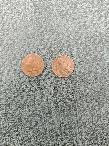 België - Belgique. 2 cent van 1870 + 1905.