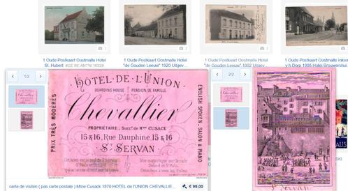 Hôtels : lots cartes postales, étiquettes, cartes de visite, Collections, Cartes postales | Thème, Avant 1920, Enlèvement ou Envoi