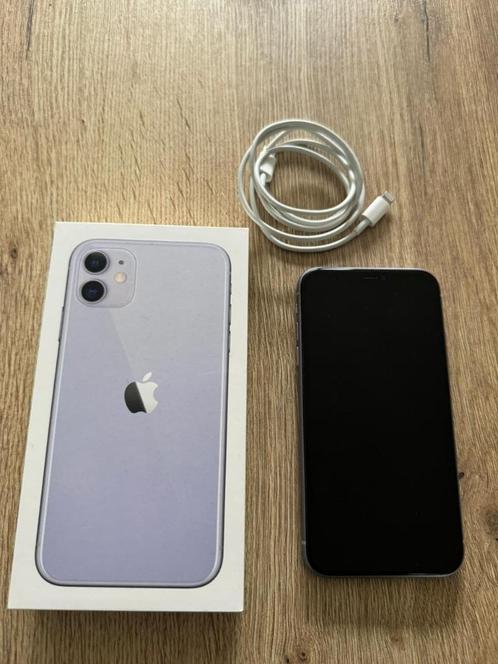 Iphone 11, Purple 128GB + GRATIS hoesjes, Télécoms, Téléphonie mobile | Apple iPhone, Comme neuf, 128 GB, iPhone 11, Violet, Enlèvement