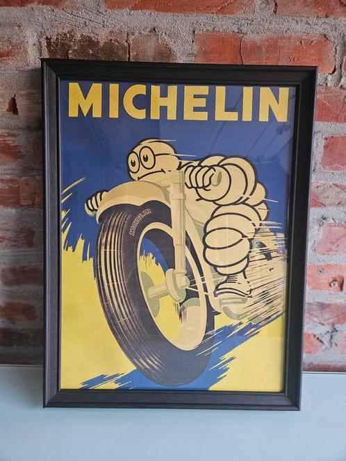 Cadre Michelin (sur moto) 420x320mm, Collections, Marques & Objets publicitaires, Comme neuf, Panneau publicitaire, Enlèvement ou Envoi