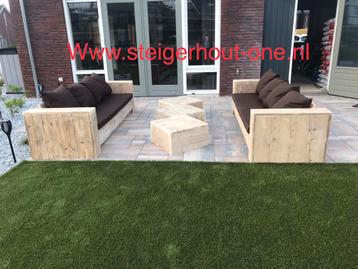 Steigerhout Loungebank Loungeset Zetel Tafel 10 Korting 