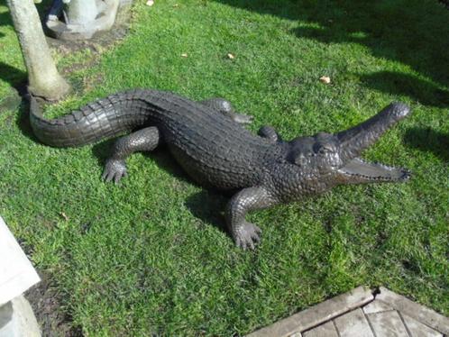 bronzen krokodil, waterstraal, 2 M lang!!!, Tuin en Terras, Waterpartijen en Fonteinen, Nieuw, Fontein, Overige materialen, Ophalen of Verzenden